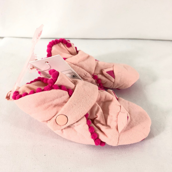 Cat & Jack Baby Girls Kitty Poms Ears Booties 3-6M - Picture 2 of 3